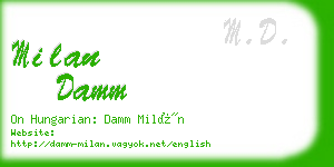 milan damm business card